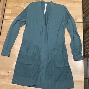 Lululemon Rib Knit Sage colored Cardigan Sweater.  Size L.